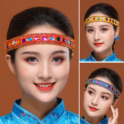 Mongolian hair band Women ethnic characteristic headband Adjustable Mongolian headwear dance performance hair accessories